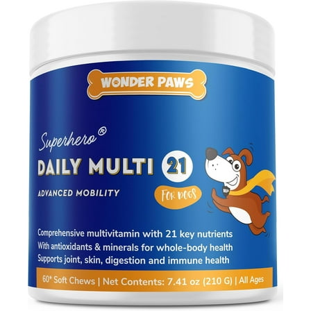 Multivitamin for Dogs-Immune, Mood, Joint, Skin, Heart & Digestive Support-21 in 1 Vitamins-60 Chews