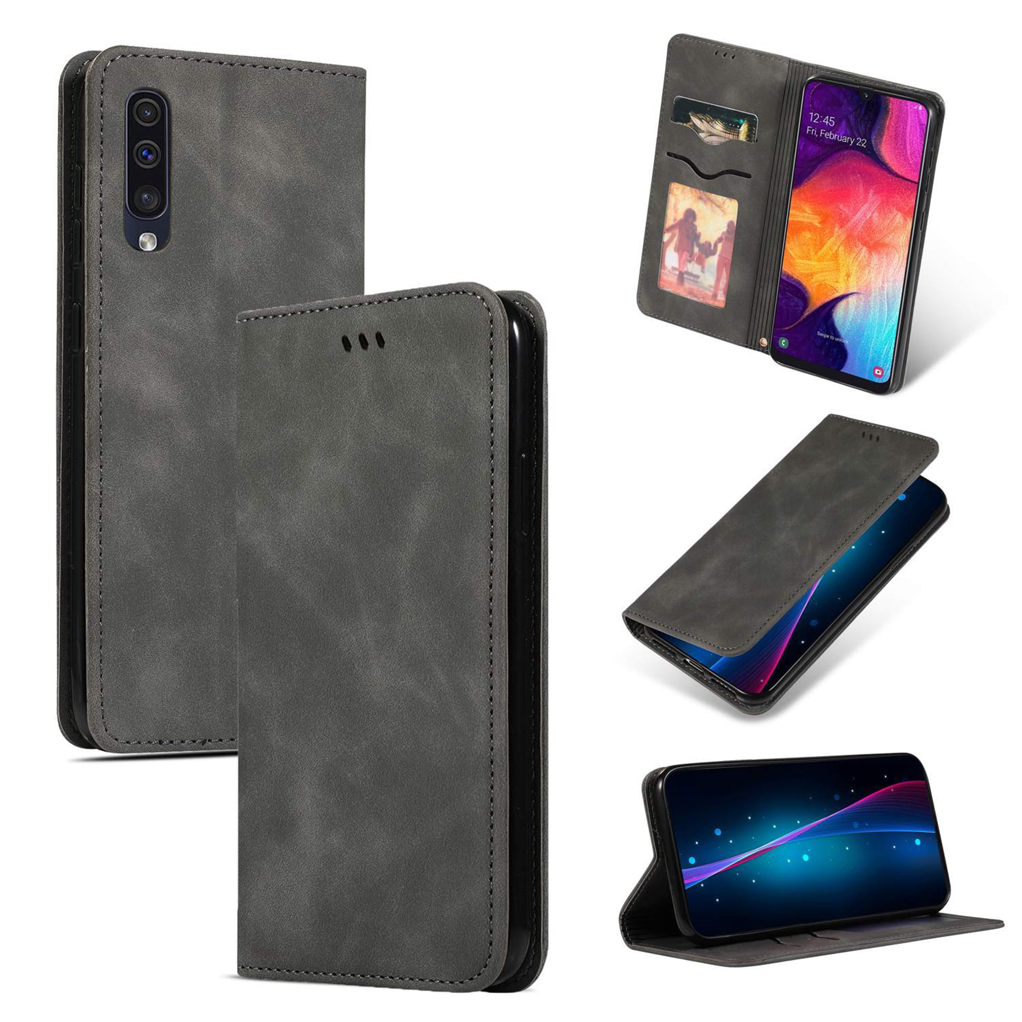 Samsung Galaxy A50 Case, Dteck Smooth PU Leather Flip Folio Wallet Card ...
