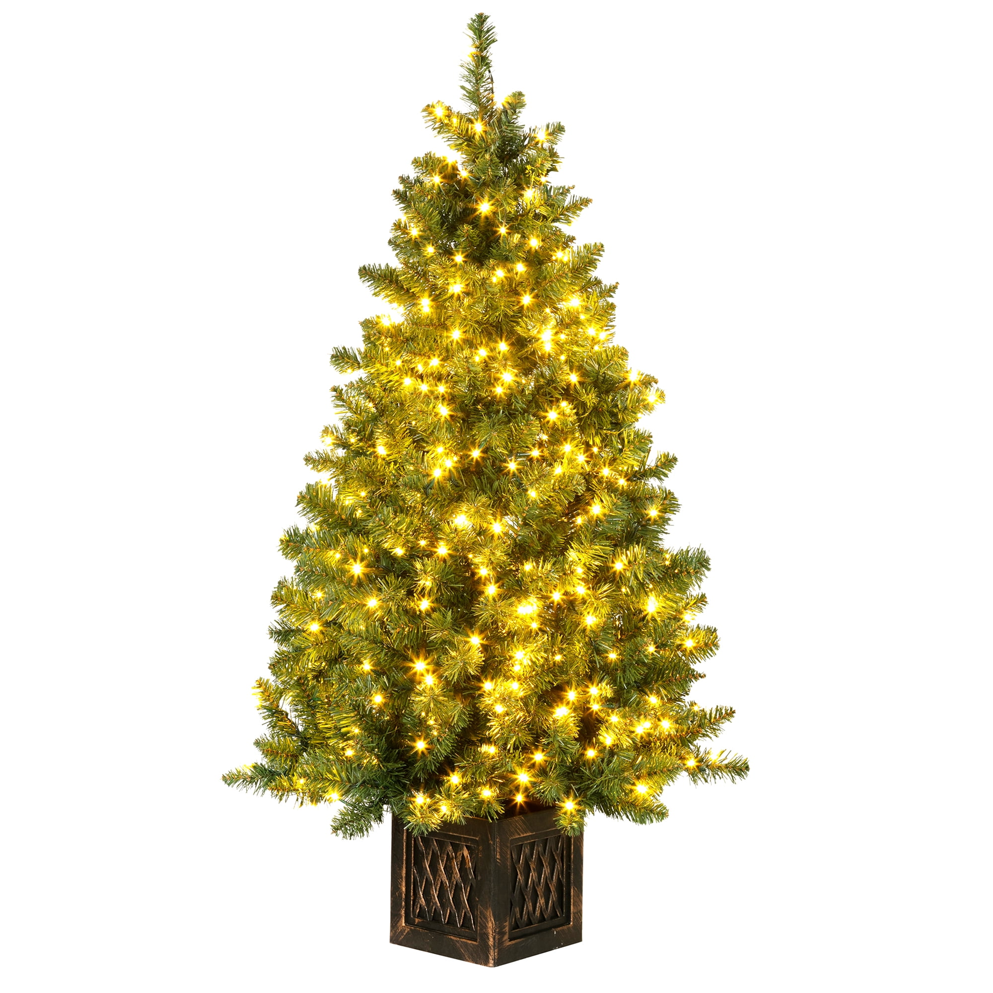 4.5 FT Iron Christmas Tree,PreLit Artificial Potted Humpty Dumpty