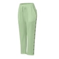 thumbnail image 3 of Women's Pants Fashion Casual Pants For Women Casual Spring And Autumn Japanese Wide Leg Lazy Cotton And Linen Solid Color Casual Elastic Loose Trousers, 3 of 4