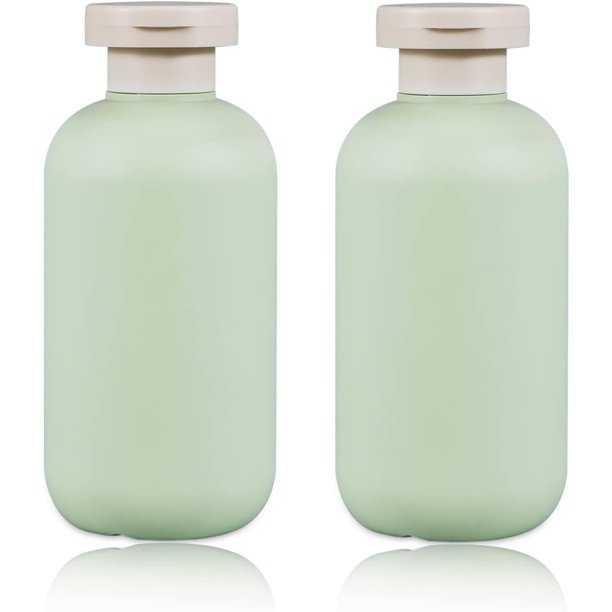 Botellas de champú de viaje de plástico de 6.8 oz, rellenables con tapa abatible para artículos de tocador, grandes botellas de champú y acondicionador de viaje a prueba de fugas Changmaius