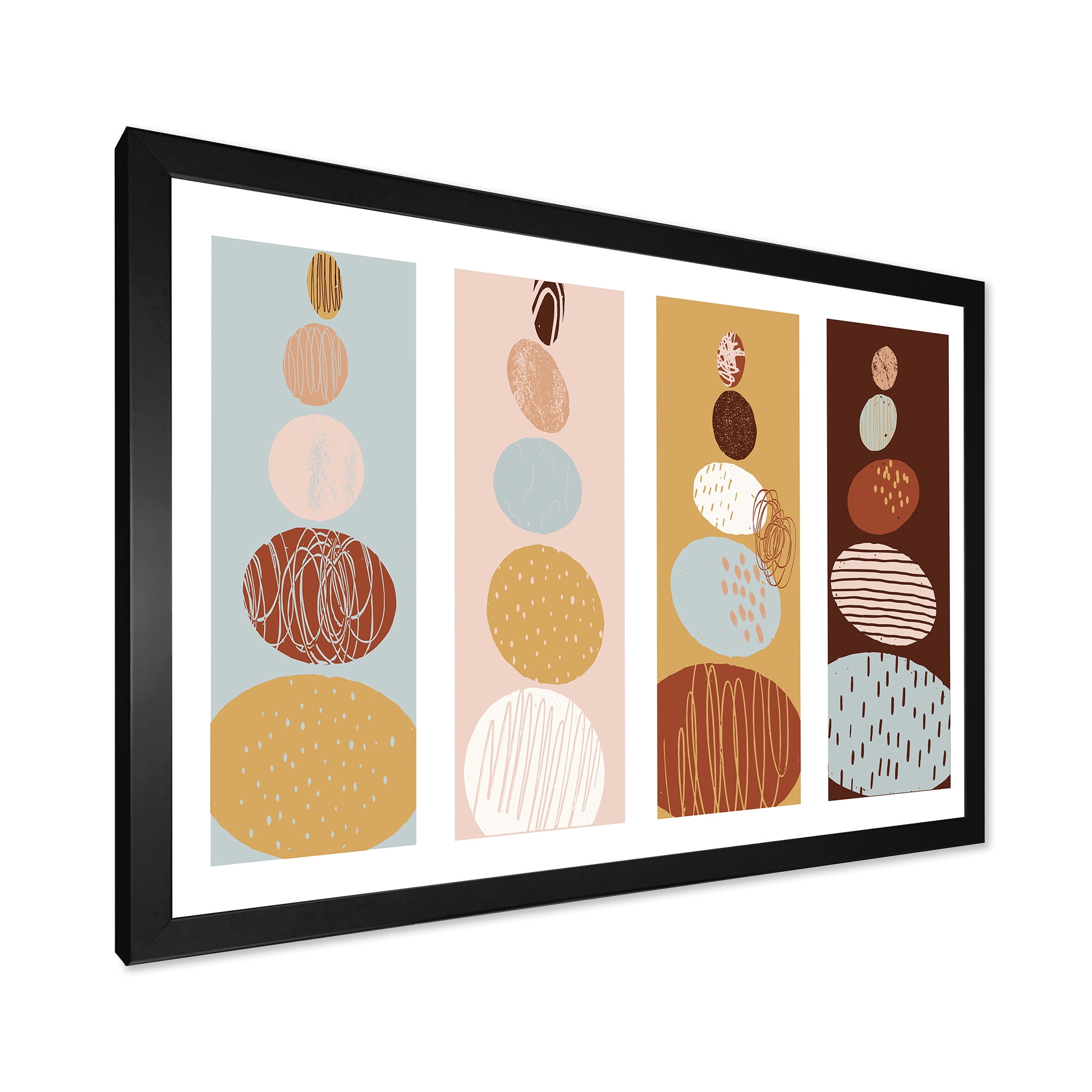 Designart 'Compostion Minimalistic of Organic Shaped Pebbles' Modern Framed Art Print