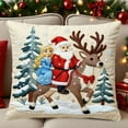thumbnail image 4 of CuiLiyq Christmas Pillow Covers, 17.7" x 17.7" Decorative Pillow Cases With Soft Fabric Hidden Zipper, Santa Claus Print Pillow Covers For Home Holiday Party Sofa Bed Decoration (G), 4 of 7