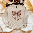 thumbnail image 3 of Football Coquette Bow Sweatshirt for Women and Teens Trendy Game Day Football Ribbon Pullover Sand Sweatshirt Adult X-Large, 3 of 7