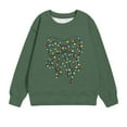 thumbnail image 4 of Odeerbi Kids Boys Girls Christmas Crewneck Sweatshirts Fall Winter Pullover Sweatshirt Kids Long Sleeve Christmas Pattern T-shirt Sweatshirt Top Kids Clothes Olive Green, 4 of 5