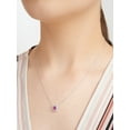 thumbnail image 2 of Forever Facets Created Pink Sapphire and CZ Necklace in Sterling Silver, Adult Female, 2 of 5