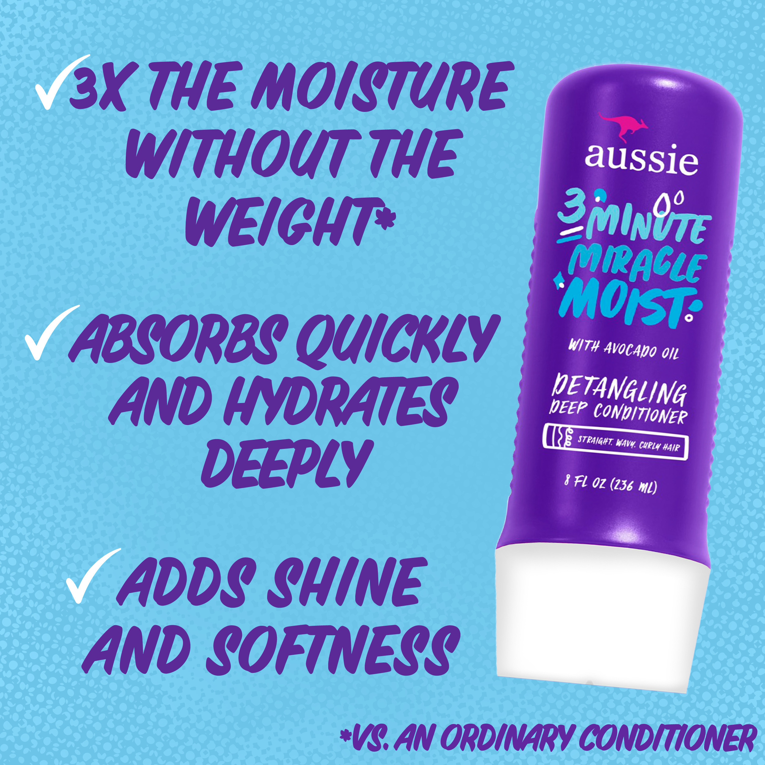 Aussie 3 Minute Miracle Moist Conditioner, Paraben Free, Twin Pk, 8.0 fl oz. for All Hair Types - image 5 of 12
