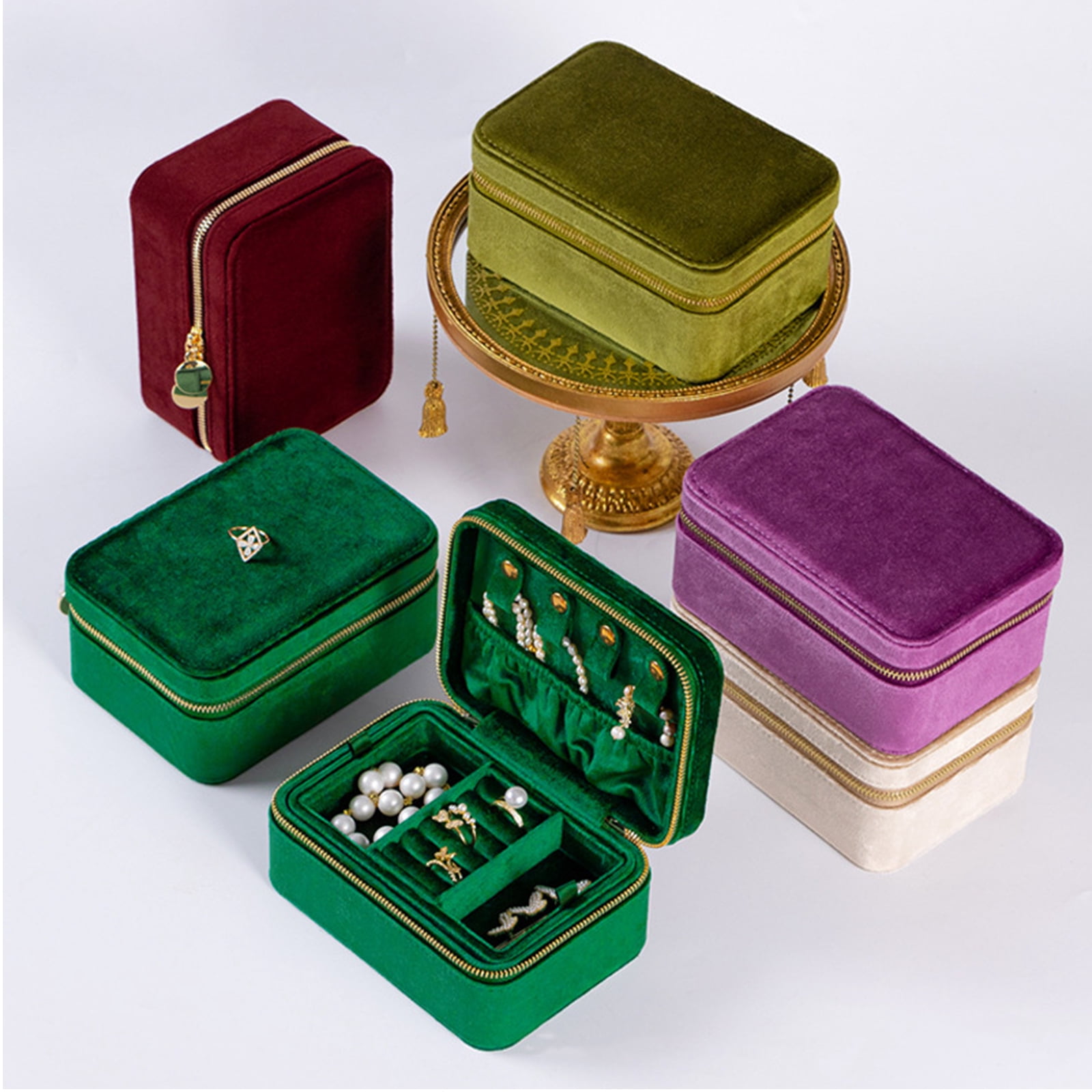Travel Display Box Jewelry Storage Box Elegant Jewelry Case Jewelry Organizers for Earring Rings Necklace