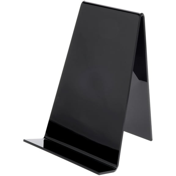 Plymor Black Acrylic Book Easel with 1.875" Flat Ledge, 8.25" W x 7.75" D x 10.75" H (6 Pack)
