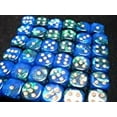 thumbnail image 3 of Blue and Green Gemini Dice with Gold Pips D6 12mm (1/2in) Pack of 36 Chessex, 3 of 3