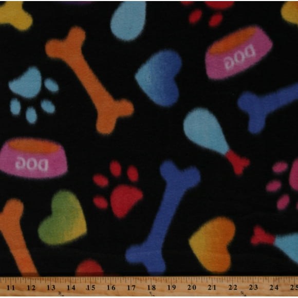 Dog Print Fleece Fabric