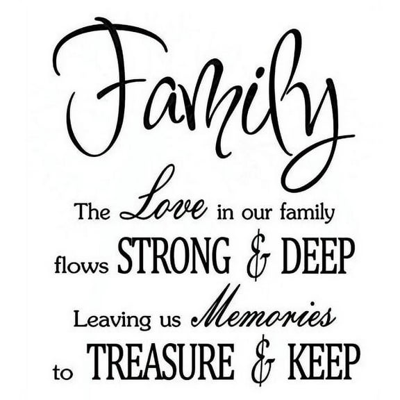 Family Love Memories to Treasure Keep Wall Decals Vinyl Sticker for Home Decor, Black, 19 x 23