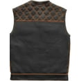 thumbnail image 2 of First Mfg Co - Checker - Men's Motorcycle Biker Riding Black Leather Vest - Extra Large, 2 of 5