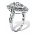 thumbnail image 2 of PalmBeach Jewelry .77 TCW Round Cut Cubic Zirconia Platinum-Plated Sterling Silver Cocktail Ring, 2 of 5
