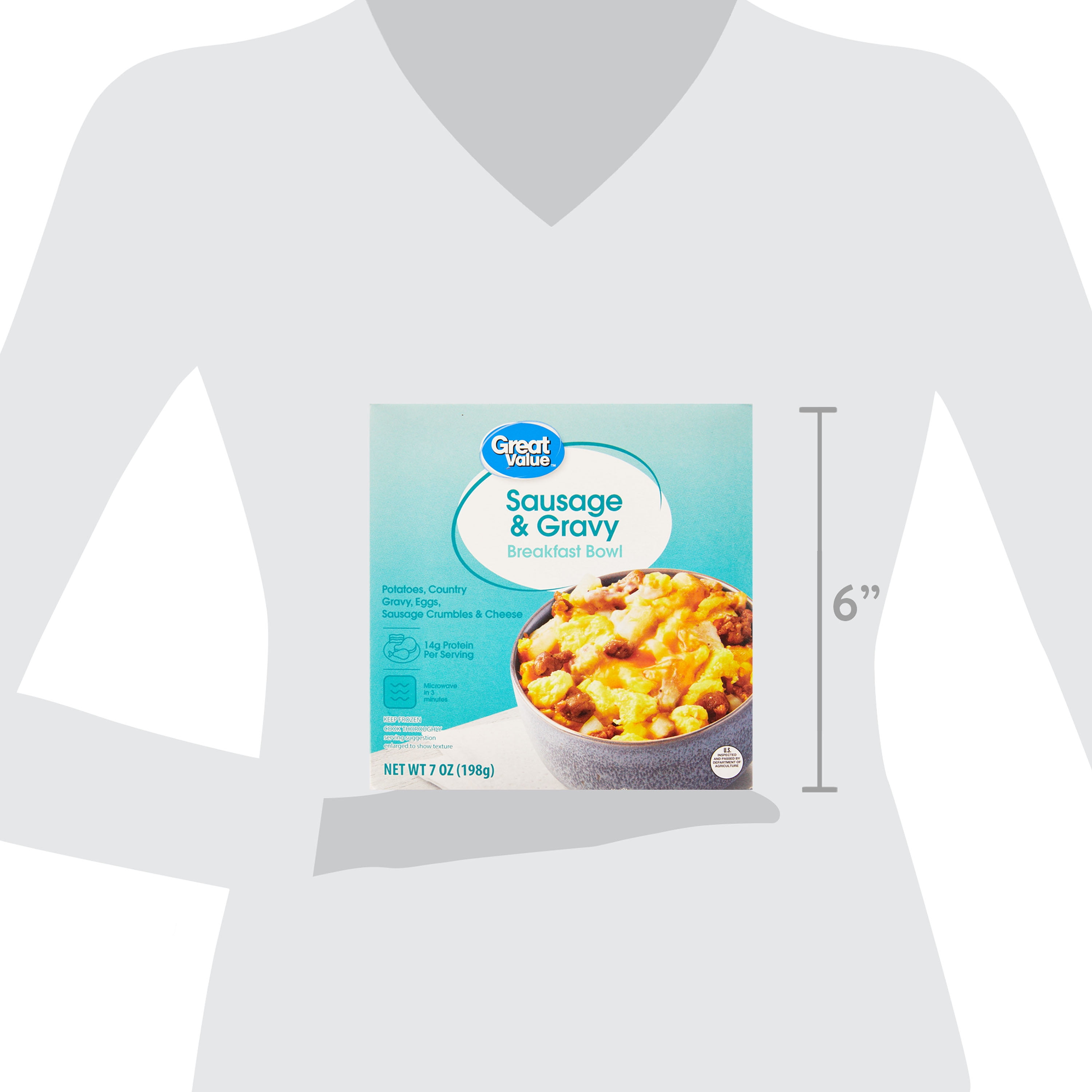 Great Value Sausage & Gravy Breakfast Bowl, 7 oz