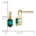 thumbnail image 4 of Primal Gold 10 Karat Yellow Gold Created Alexandrite and Diamond Earrings, 4 of 4