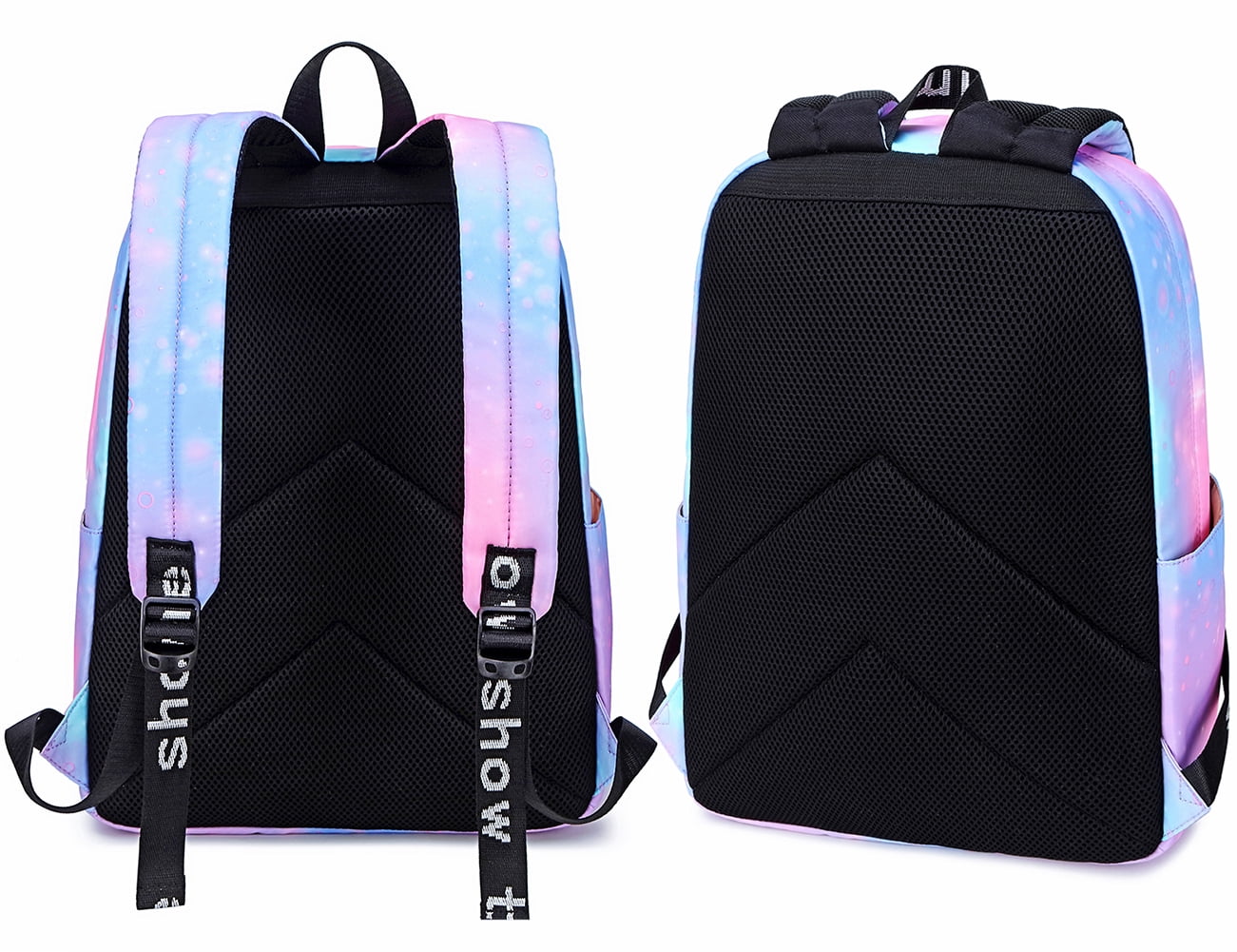 Mygreen Galaxy Backpack for Girls, Boys, Kids, Teens, 14 inch Durable Book Bags for Elementary, Middle, Junior High School Students, A Gift That Gives Back Green Purple