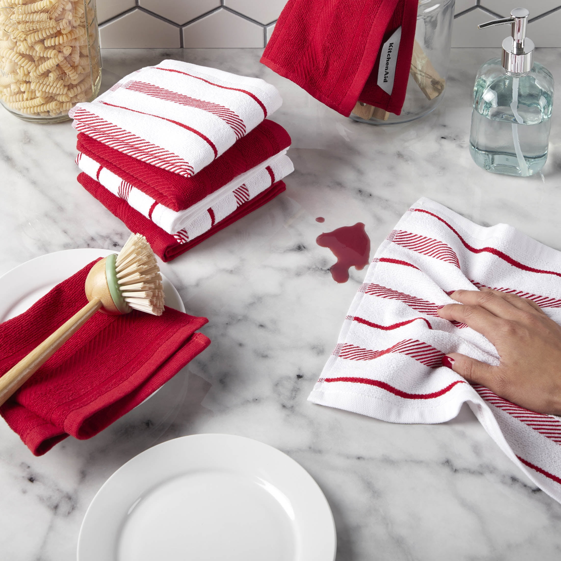 KitchenAid, Kitchen, Kitchen Aid Cherries Kitchen Towels Set Of Two Nwt  Cotton Fruit 6x28