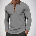 thumbnail image 6 of cfhntfmh Long Sleeve Shirts for Men Soft Ribbed Buttons Summer Tops Casual Lapel Collared Color Block Work T-Shirts, 6 of 6