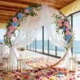 thumbnail image 4 of Tela para colgar arco de boda, 28 x 19 pies, telón de fondo de tela de gasa transparente, 1 panel de cortinas blancas para decoración de ceremonia de boda, cortina decorativa de arco para fiesta de, 4 of 4