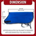 thumbnail image 2 of Jeffers Livestock Water Resistant Insulated Calf Blanket 26" – 200G Polyfill Quilted Winter Calf Jacket with Adjustable Straps – Durable Cold Weather Calf Cover – Farm Supplies, Blue 1 Pack, 2 of 7