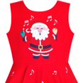 thumbnail image 3 of Sunny Fashion Girls Dress Red Santa Claus Printed Christmas Party Winter Holiday 5 Years, 3 of 5
