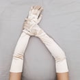thumbnail image 3 of HEVIRGO 1 Pair Long Gloves Solid Color Super Soft High Elastic Fade-Resistant Wedding Party Women Gloves Ladies Mittens Party Supplies, 3 of 7