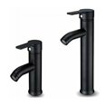 thumbnail image 5 of Grifo de baño estilo granja, construcción de latón con acabado negro mate, grifo alto de una manija para suministro de agua fría y caliente, fácil instalación, líneas de suministro de agua incluidas, 5 of 5