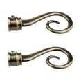 thumbnail image 1 of Dalazy Pair Window Curtain Pole End Drape Rod Finals Head Inner Dia. 22mm 2_Bronze, 1 of 9