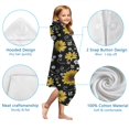 thumbnail image 7 of Black White Bee Heart Sunflower Pattern Hooded Bath Towel，50"x30" for Ages 3 To 12 Kids, Quick Dry Lightweight Soft Microfiber Hood Beach Towel Cover Up for Kids, 7 of 7