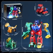 VEAIS Magnetic Deformable 6-in-1 Transformable Dinosaur Robot Toy Educational STEM DIY Assembly