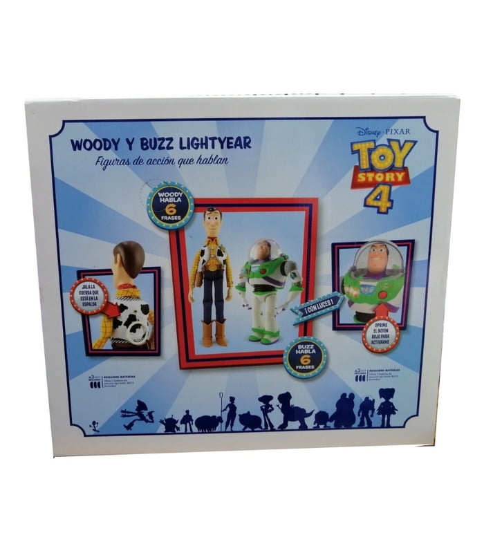 Set de Muñecos Toy Story Woody y Buzz con sonido y luz Verde