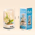 thumbnail image 5 of Building Blocks Flowers Bouquet Set with Music Box and Dust-Proof Dome,Simulation Artificial Particle Flower Collection Construction Building Bricks Toy,Home Decor (White Jasmine), 5 of 5