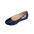 thumbnail image 2 of WAVSUF Women's Ballet Flats, Faux Leather Low Shallow Pointed Toe Breathable Vacation Shoes Dark Blue 5.5, 2 of 9
