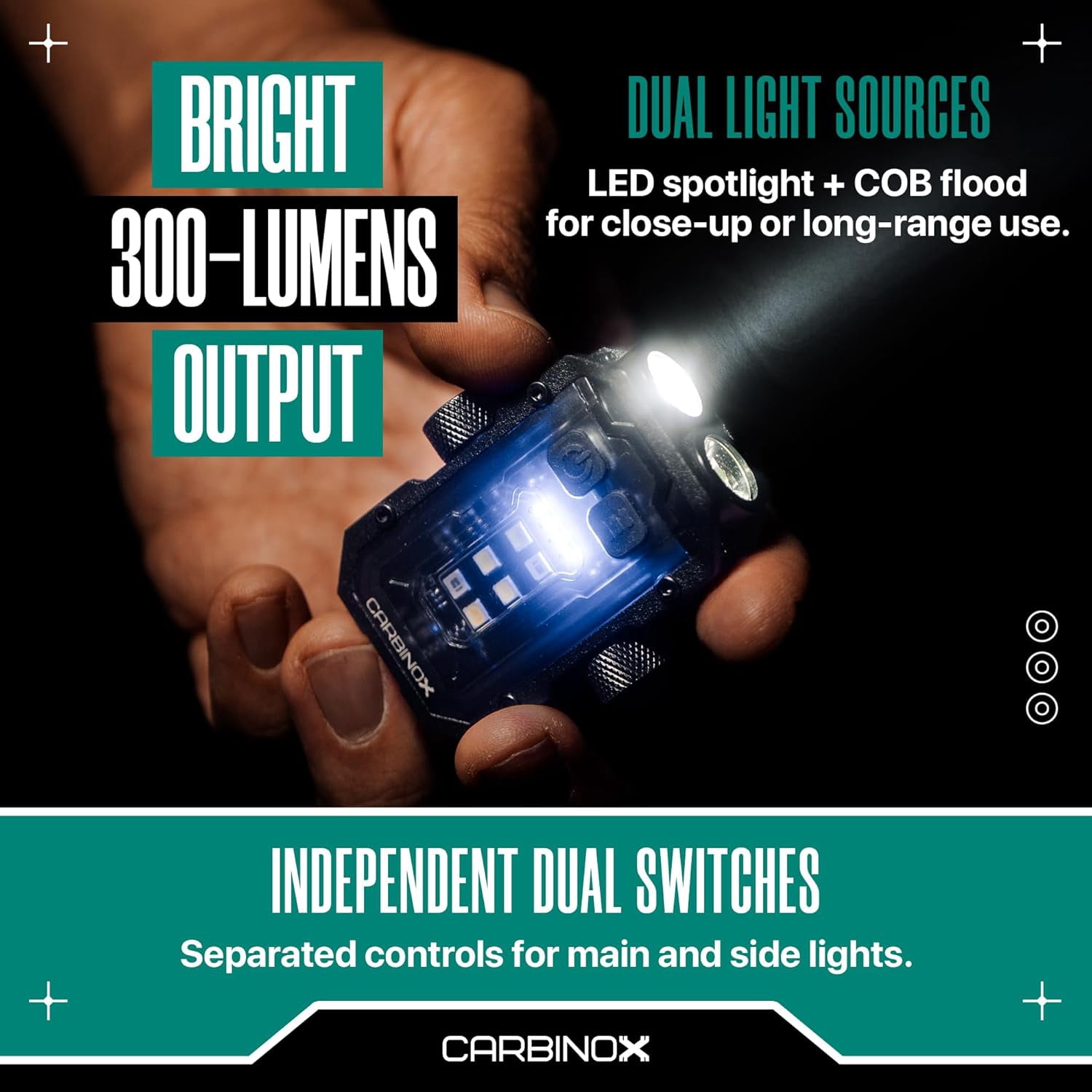 Carbinox, Flashlight, 300 Lumens Rechargeable LED COB Light