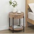 thumbnail image 3 of Ataucjin Round End Table Wood Side Table with Drawer Farmhouse Circle End Tables Accent Bedside Table Metal Frame Small Nightstand for Living Room, Bedroom and Small Spaces, Easy Assembly, 3 of 8