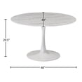 thumbnail image 5 of Pemberly Row 48" Round Faux Marble Top Dining Table with White Base, 5 of 5