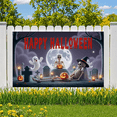 thumbnail image 4 of Orange Theme Halloween Banner Witch Hat Skull Decoration Fabric Material for Halloween Party Outdoor Decoration Indoor Decoration, 4 of 9