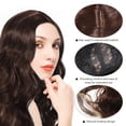 thumbnail image 2 of Peluca ondulada larga y rizada para mujer: Peluca con raya al medio de aspecto natural - Fibra sintética resistente al calor, ondas corporales para fiesta de Halloween, uso diario, 2 of 7