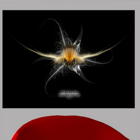 Wallhogs Xzendor Tri-Star Ninja Golden Head Silver Moth Wall Mural