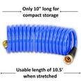 thumbnail image 3 of HoseCoil Standard 15 ft Blue Hose, Flex Relief, 3/8" ID, Home, Garden, RV, Marine, Water, 1 Pack, 3 of 5