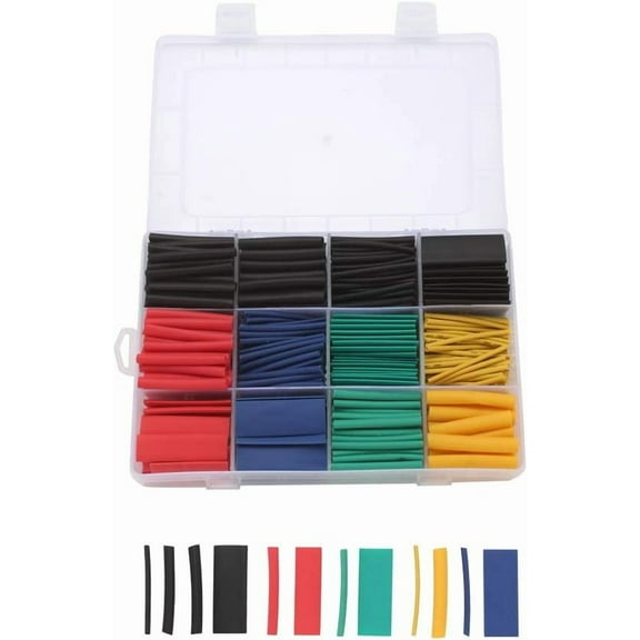 Treedix 560pcs 2:1 Heat Shrink Tube Assortment Electrical Wire Cable Wrap Assortment Electric Insulation Heat Shrinking Tube Kit with Box
