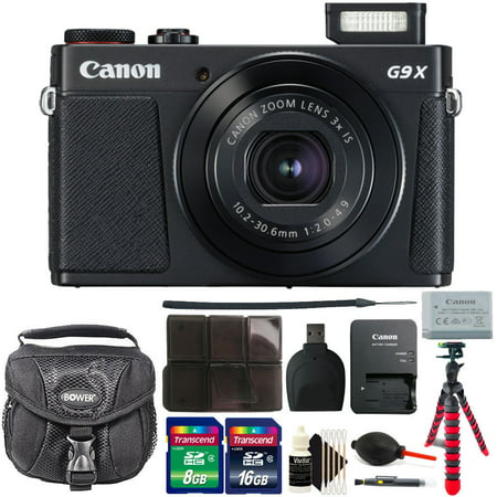 Canon PowerShot G9 X Mark II 20.1 MP WifI / NFC Enabled Digital Camera (Black) with 24GB Accessory Kit Black