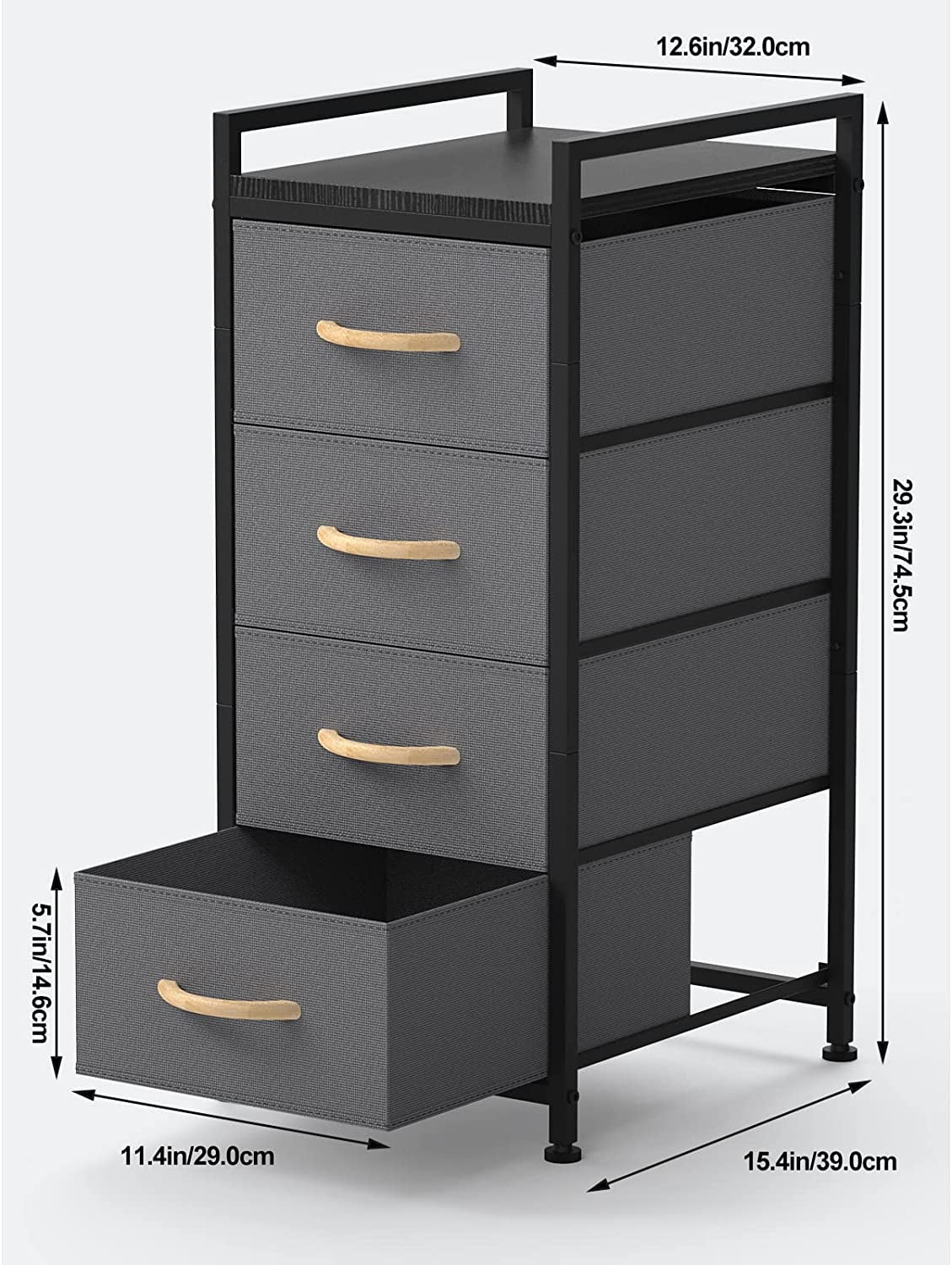 Oumilen Adult 4 Tier Drawer Closet Organizer Tower Clothing Storage Drawers, Gray