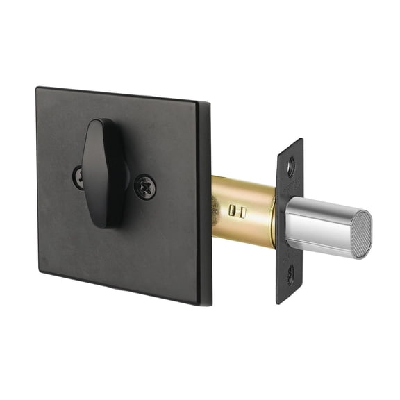 Deadbolt Lock Square Single Cylinder Dead Bolt Keyed 1 Side Matte Black 3 Keys