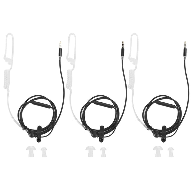 Uadme 3sets Noise Reduction Headphone, TPE Anti?Radiation Wire Control Earphone with Mic, Earplug Style For Mobile Phones