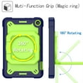 thumbnail image 3 of Epicgadget Case for Amazon Fire 7 Tablet 7” Display (12th Generation,2022 Release) Hybrid Shockproof 360 Rotating Multi-Functional Ring Stand Case with Shoulder Strap Kid-friendly (Navy Blue/Green), 3 of 5