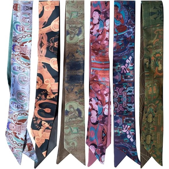 Miaoju Scarves for Women, Multifunctional Fashion Boho Scarves for Purse Bag Head Neck Hair Accessories
