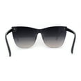 thumbnail image 4 of Womens Panel Lens Oversized Cat Eye Rectangle Plastic Rimless Sunglasses Black Gold Mirror, 4 of 4