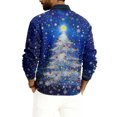 thumbnail image 4 of Wutalume Men's V-Neck Christmas Print Sweater, Long Sleeve Ribbed Knit Pullover, Cozy Stretch Top for Holiday Parties, Casual Comfort and Layering,Dark Blue XL, 4 of 6